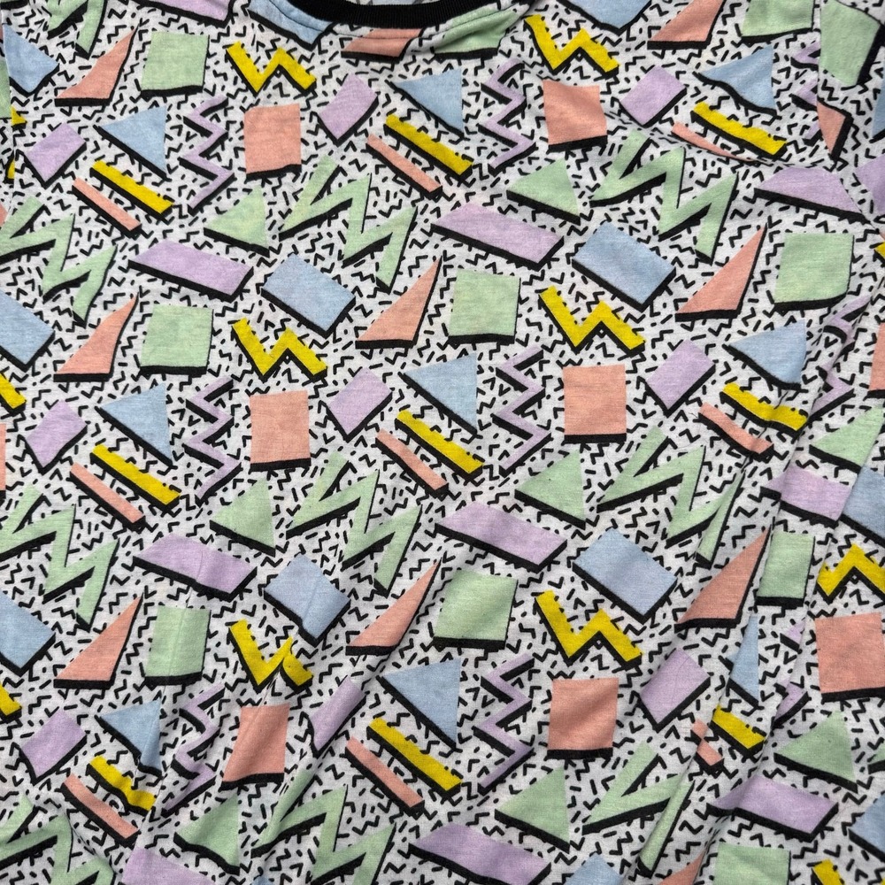 Oh Snap! by Drill Clothing Co Mens Large 90s Retro Geometric Pastel T-Shirt L - Picture 2 of 5